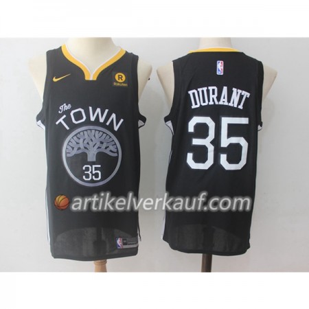NBA Golden State Warriors Trikot Kevin Durant 35 Nike 2017-18 Schwarz Swingman - Herren